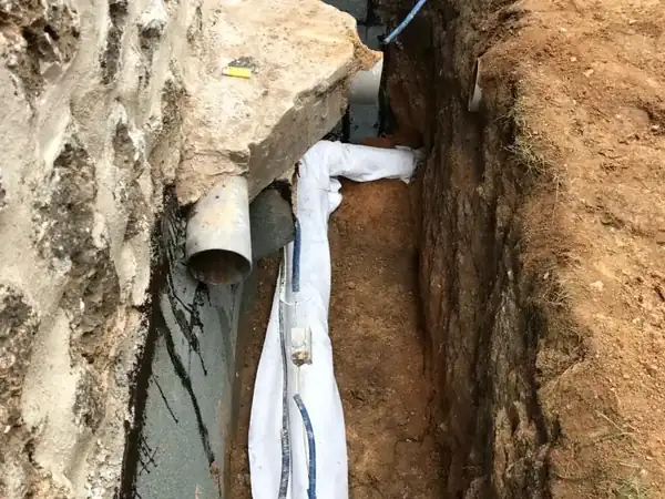 Étanchéité de mur enterré et drainage à Nanterre, photo 1 sur 13 : drain peripherique raccord evacuation ep