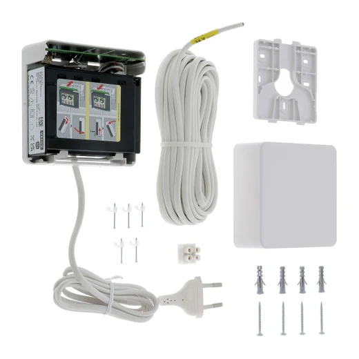 Kit d'alimentation VELUX : transformateur, câble, prise secteur et fixations